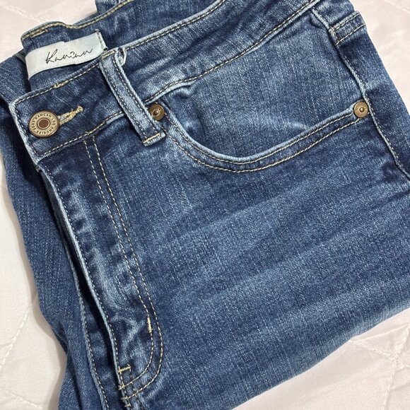 KanCan Los Angeles Women's Sz 9/28 Blue Skinny Jeans Stretch Mid-Rise Distressed - Picture 11 of 11